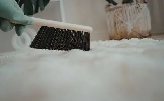 Cepillo con espuma durante una limpieza a fondo de vivienda en Barakaldo